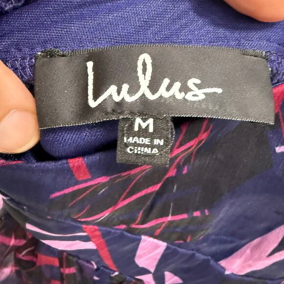 LULUS NwT Britannia Navy Blue Print Skater Dress Size M - Picture 9 of 9